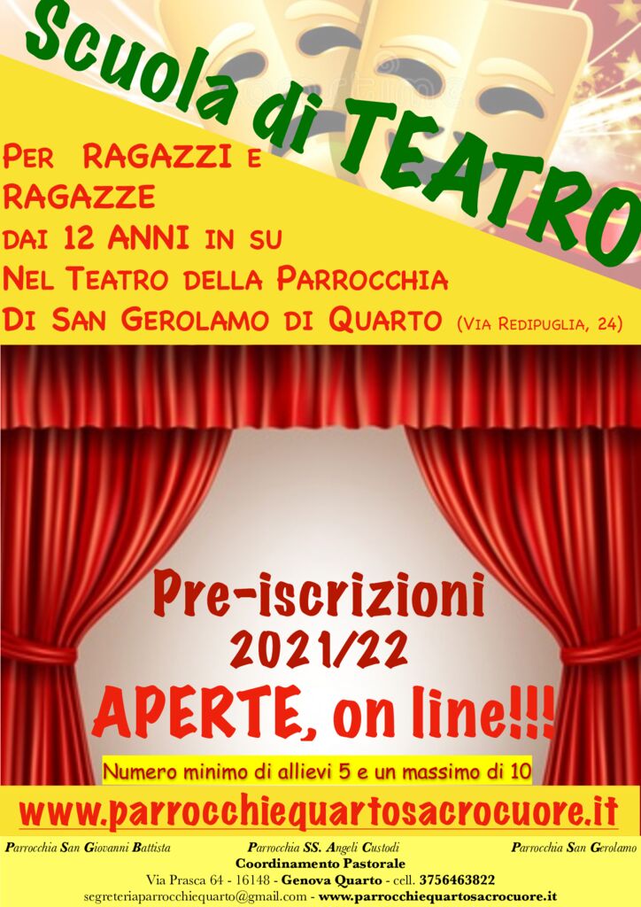 Pre-iscrizione LabOratorio Teatrale 2021/22